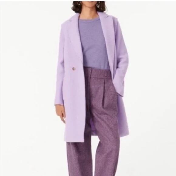 J.Crew  Daphne Topcoat Boiled Wool Jacket Coat 6 Purple Lavender - Picture 1 of 12